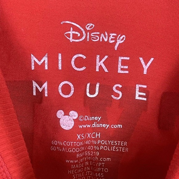 Mickey Mouse 3/4 Sleeve Graphic Spirt T Shirt Unisex XS Red Relaxed Fit - Picture 8 of 11